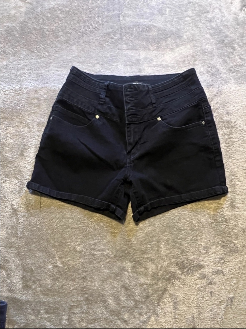Women's High-Rise Black Denim Jean Shorts